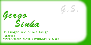 gergo sinka business card