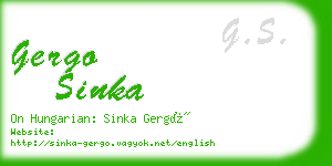 gergo sinka business card